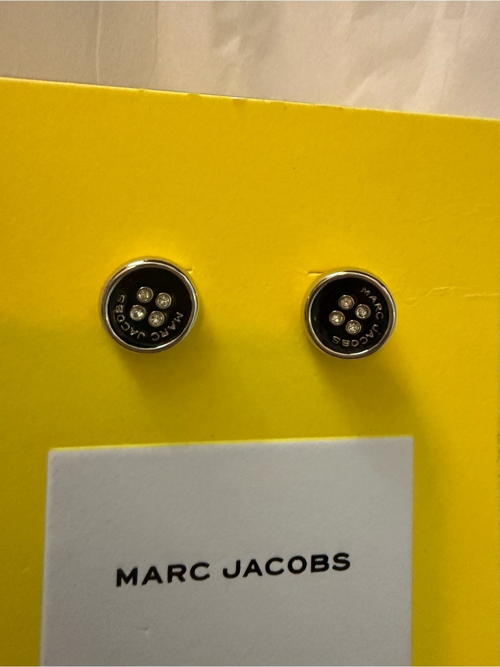 Marc Jacobs button Black & Silver Stud Earrings